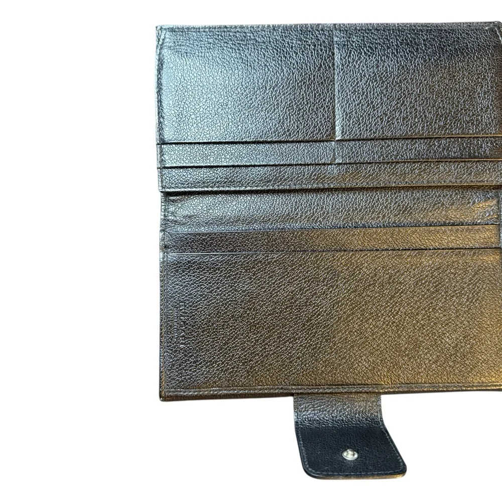 Bulgari Black Leather and Canvas Long Wallet - Picture 5 of 10